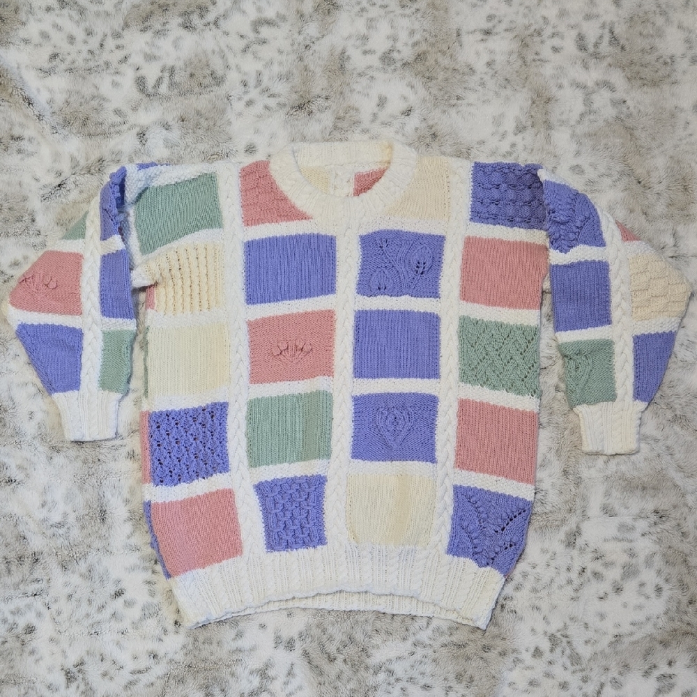 Vintage Pastel Block Sweater